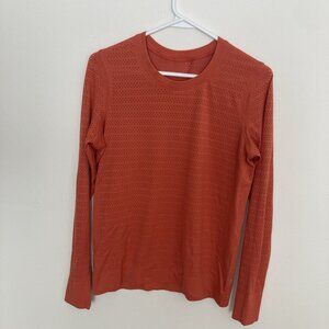 Lululemon Womens Breeze By Long Sleeve Squad Thermal Red Orange Size 10